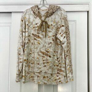 johnny Was Calmé White and Gold Hoodie size XS